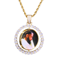 Rotating Double-Sided Medallions Spinning Custom Photo Picture Pendant Necklace