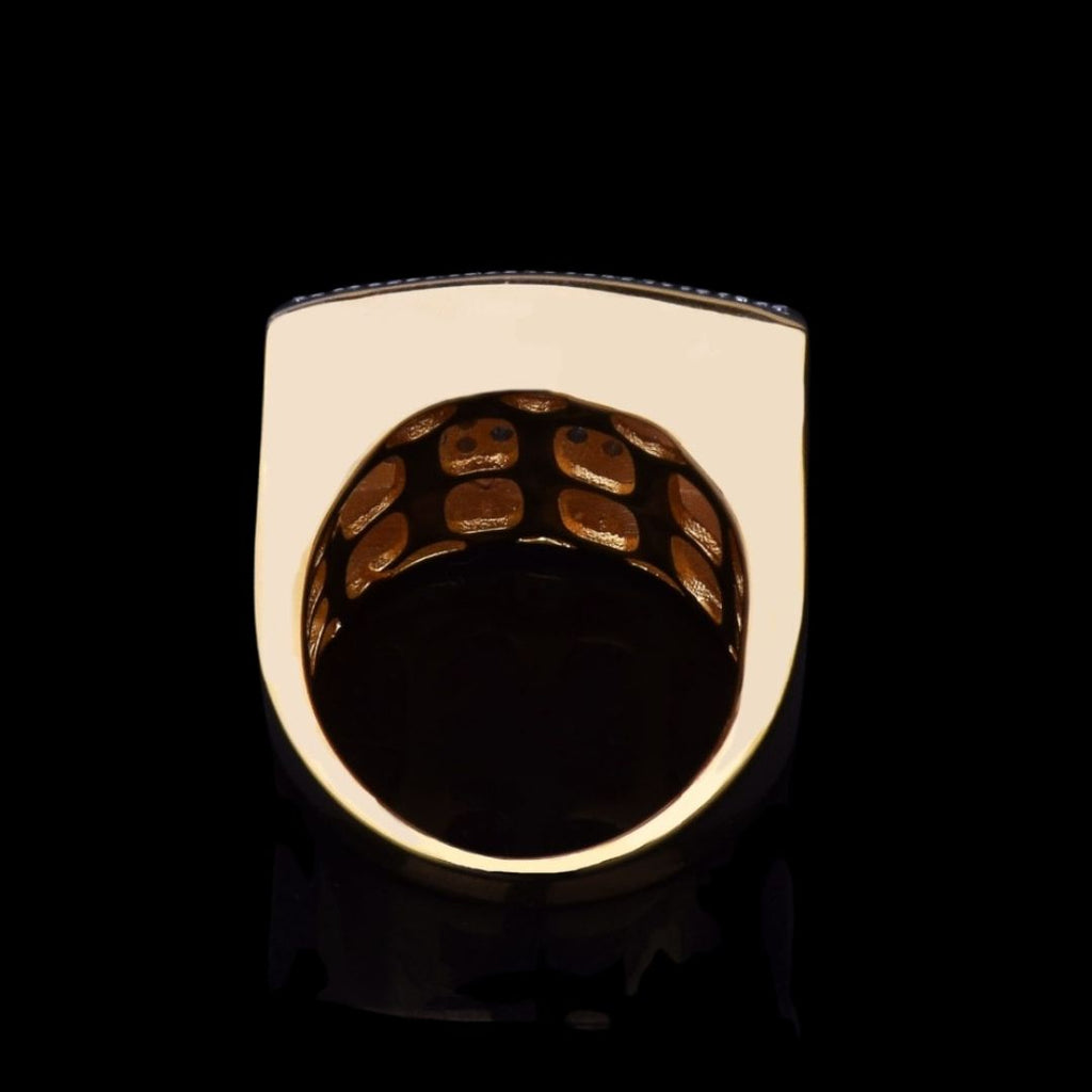 Oval Square Cubic Iced Out Diamond Ring