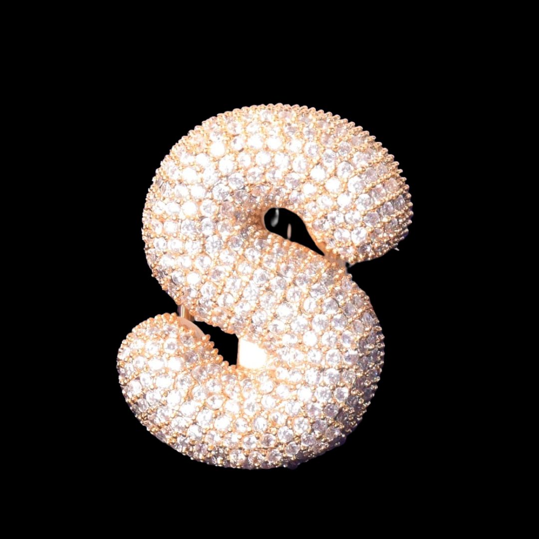 A-Z Initial Custom Letter Iced Out Diamond Ring