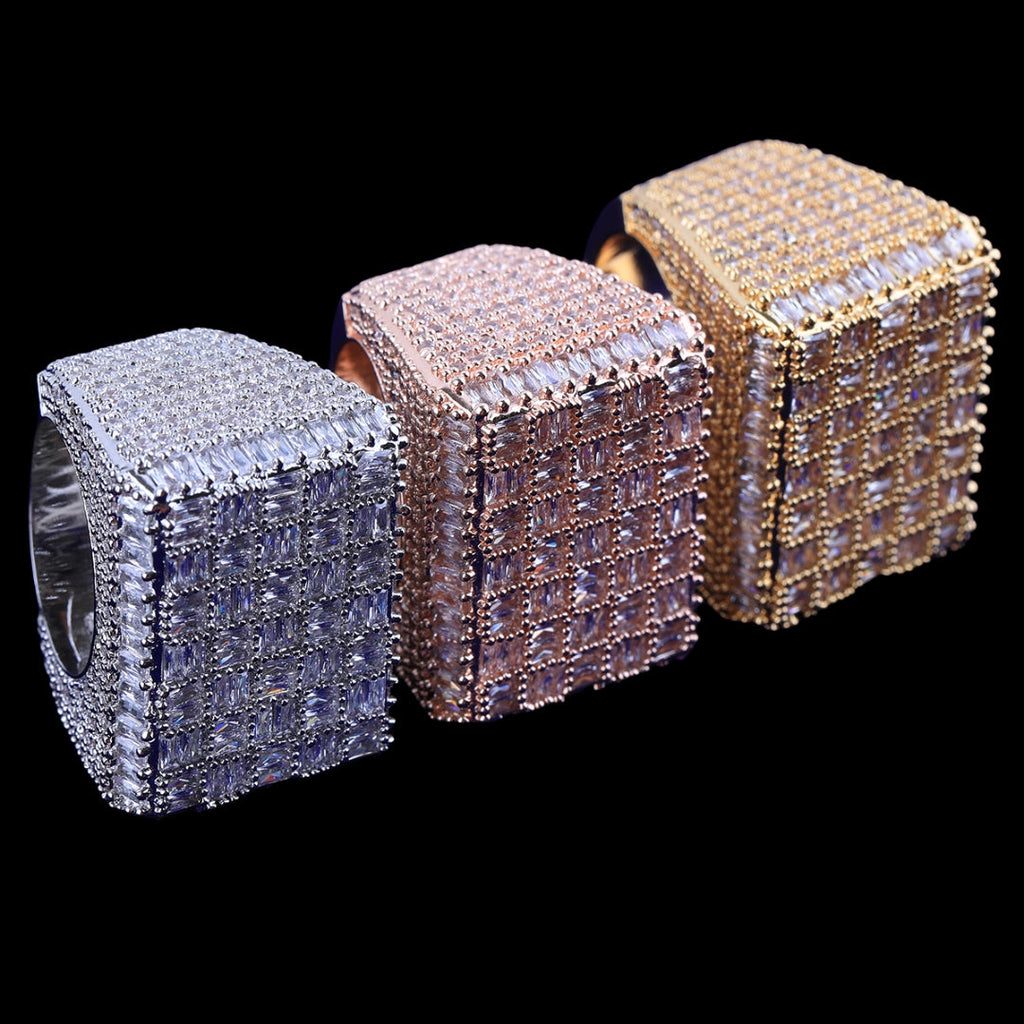 Baguette Load Iced Out Diamond Ring