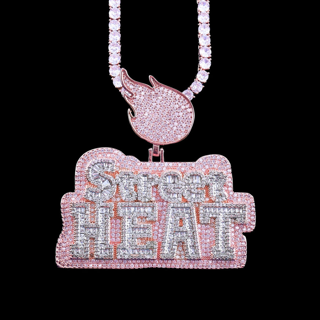 Street Heat Iced Out Diamond Pendant Necklace
