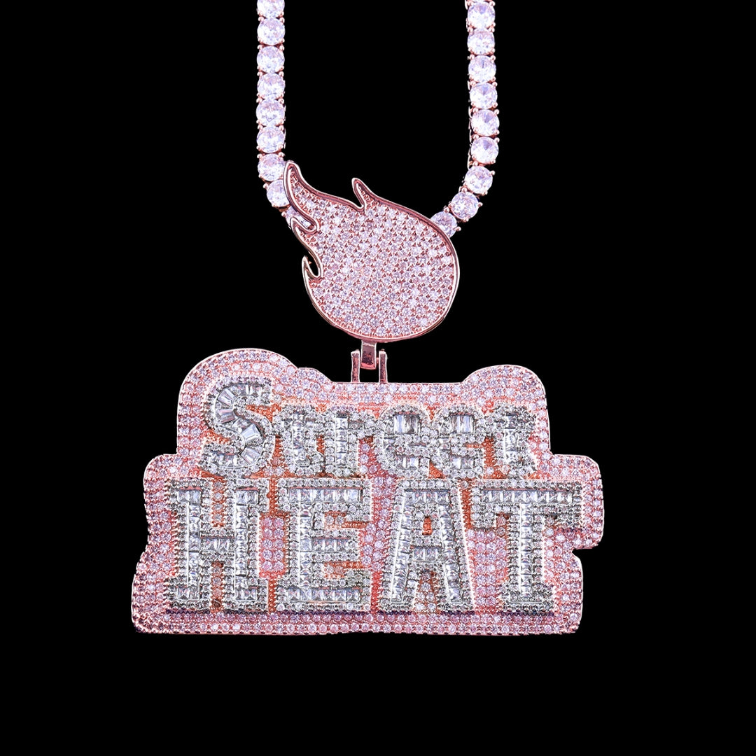 Street Heat Iced Out Diamond Pendant Necklace