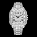 VVS Roman Numerals Square Dial Iced Out Diamond Watch