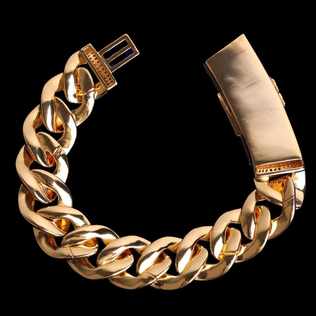 20MM Big Clasp Thick Miami Cuban Iced Out Diamond Bracelet