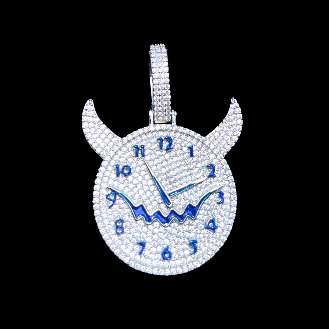 Demon Time Iced Out Diamond Pendant Necklace