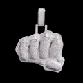 Two Layer Fist Iced Out Diamond Pendant Necklace