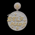 Limited Self Made Round Iced Out Letter Diamond Pendant Necklace