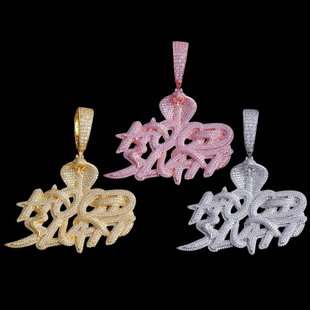 Cobra Hood Slatt Iced Out Diamond Pendant Necklace