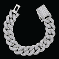 18MM Baguette Box Clasp Iced Out Diamond Bracelet