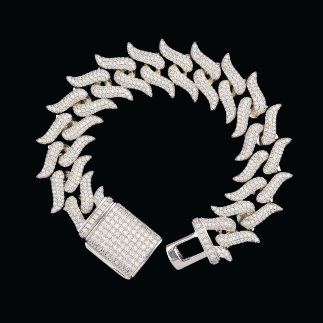 19MM Mustache Iced Out Diamond Bracelet