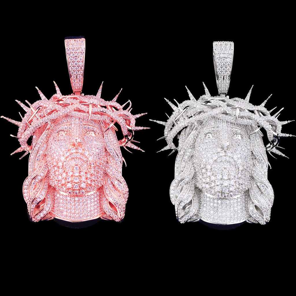 Jesus Christ Iced Out Diamond Pendant Necklace