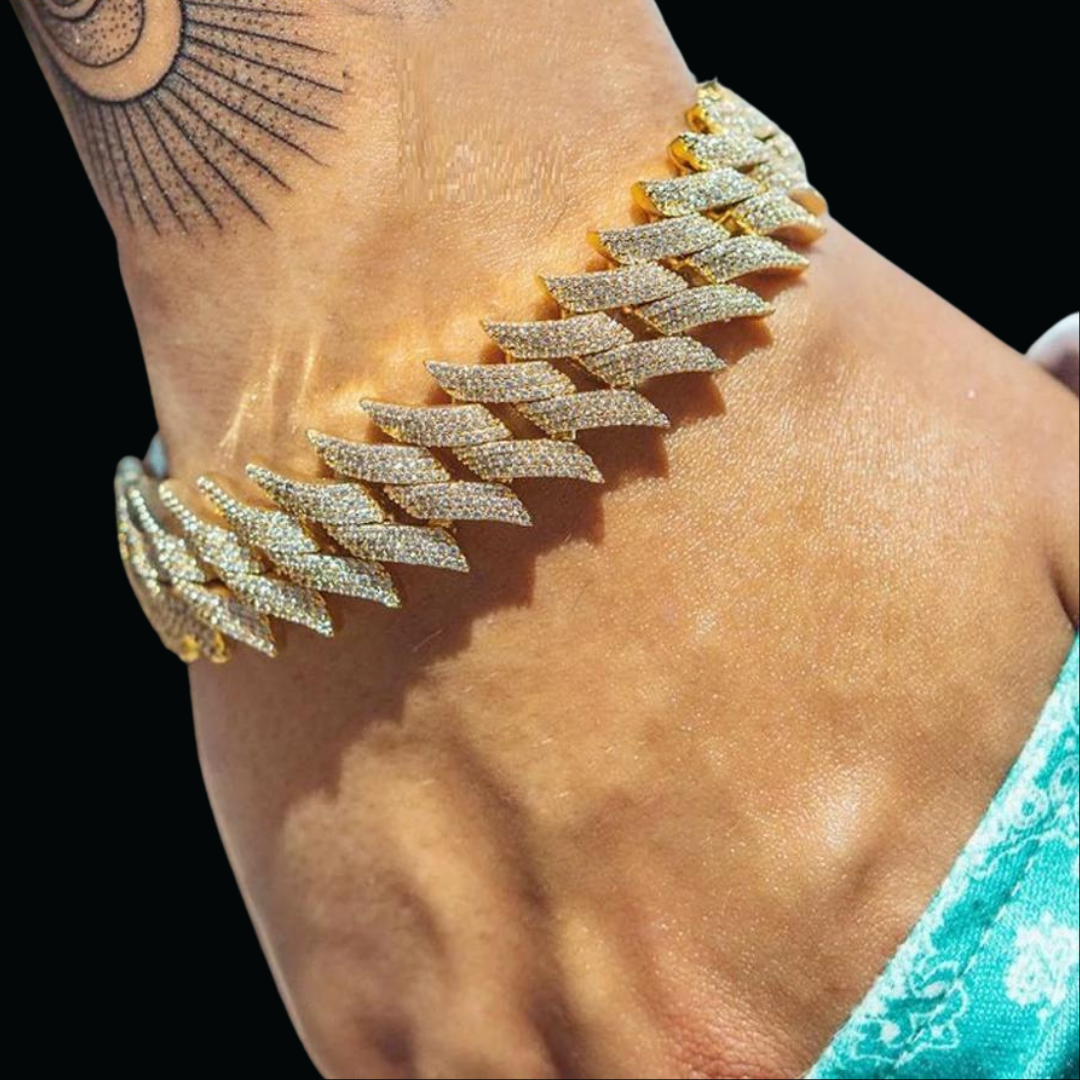 19MM Chunky Cuban Iced Out Diamond Bracelet