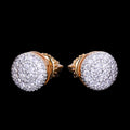 8MM Round Cut Iced Out Diamond Stud Earrings