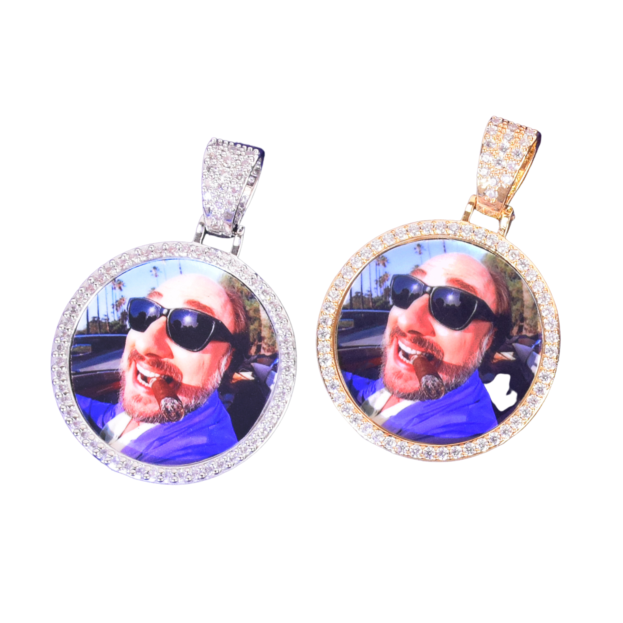 Round Tennis Custom Photo Picture Pendant Necklace