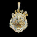 Crowned Tiger Iced Out Diamond Pendant Necklace
