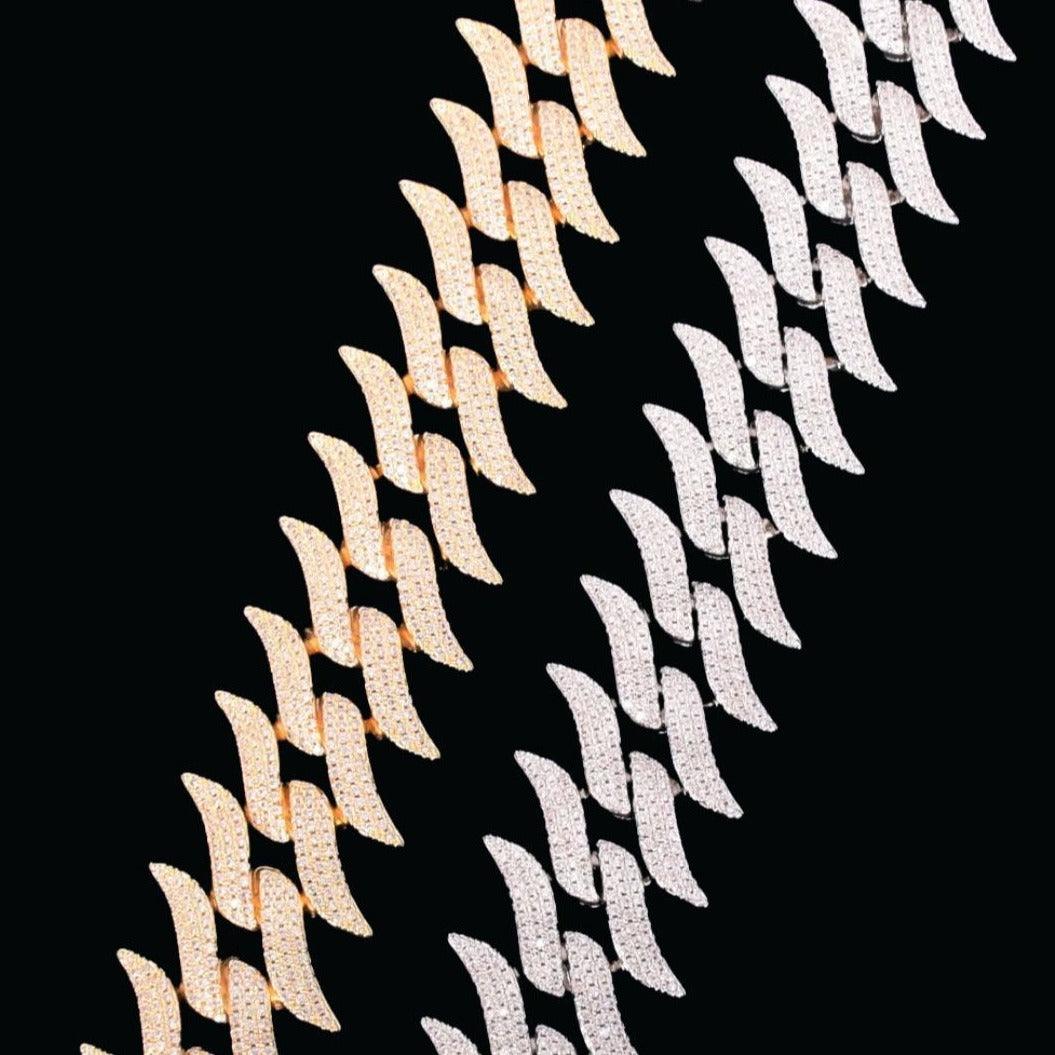 17MM Mustache Choker Miami Cuban Iced Out Diamond Necklace Chain