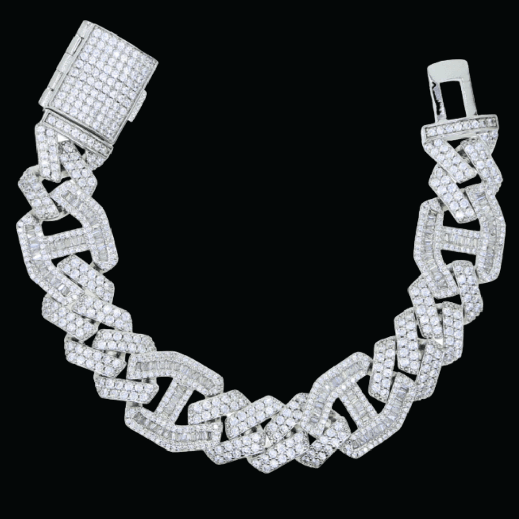 18MM Micro Paved Baguette Iced Out Diamond Bracelet