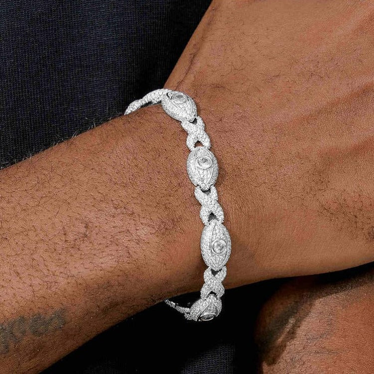 20MM Diamond Eyes Infinity Linked Iced Out Diamond Necklace Bracelet Set