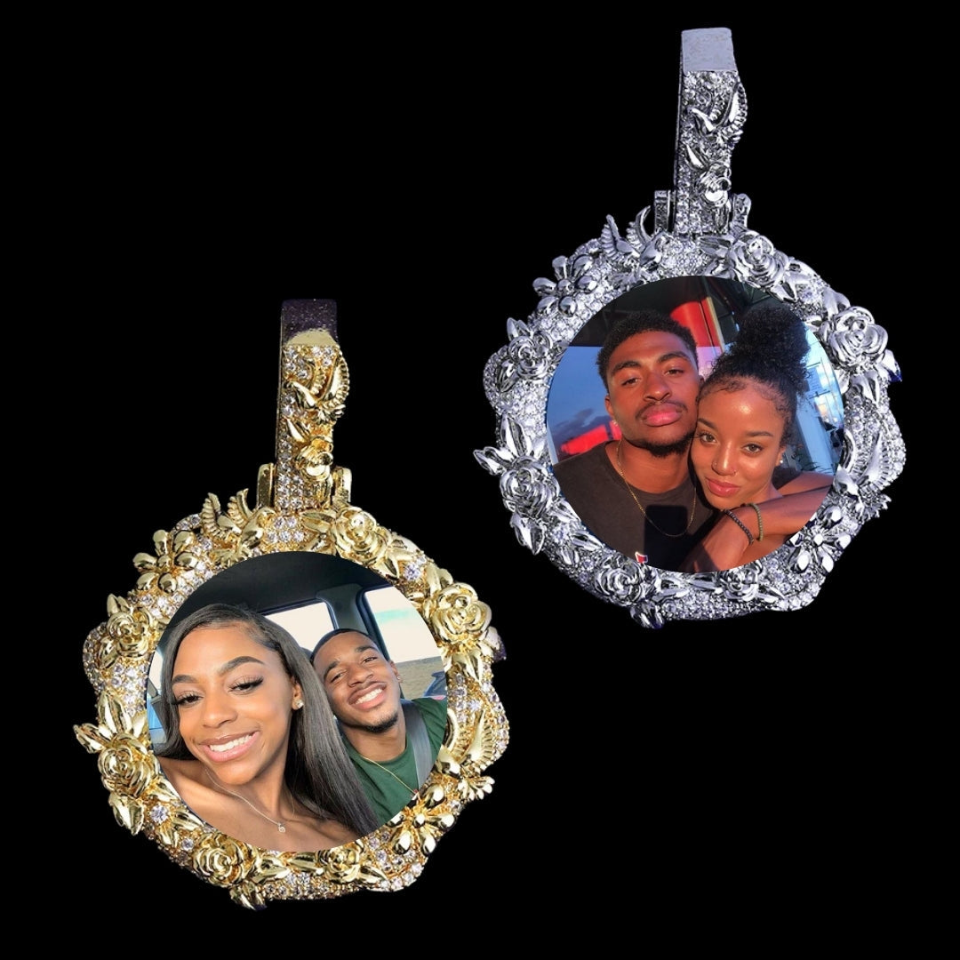NEW | Floral Frame Custom Photo Picture Pendant Necklace