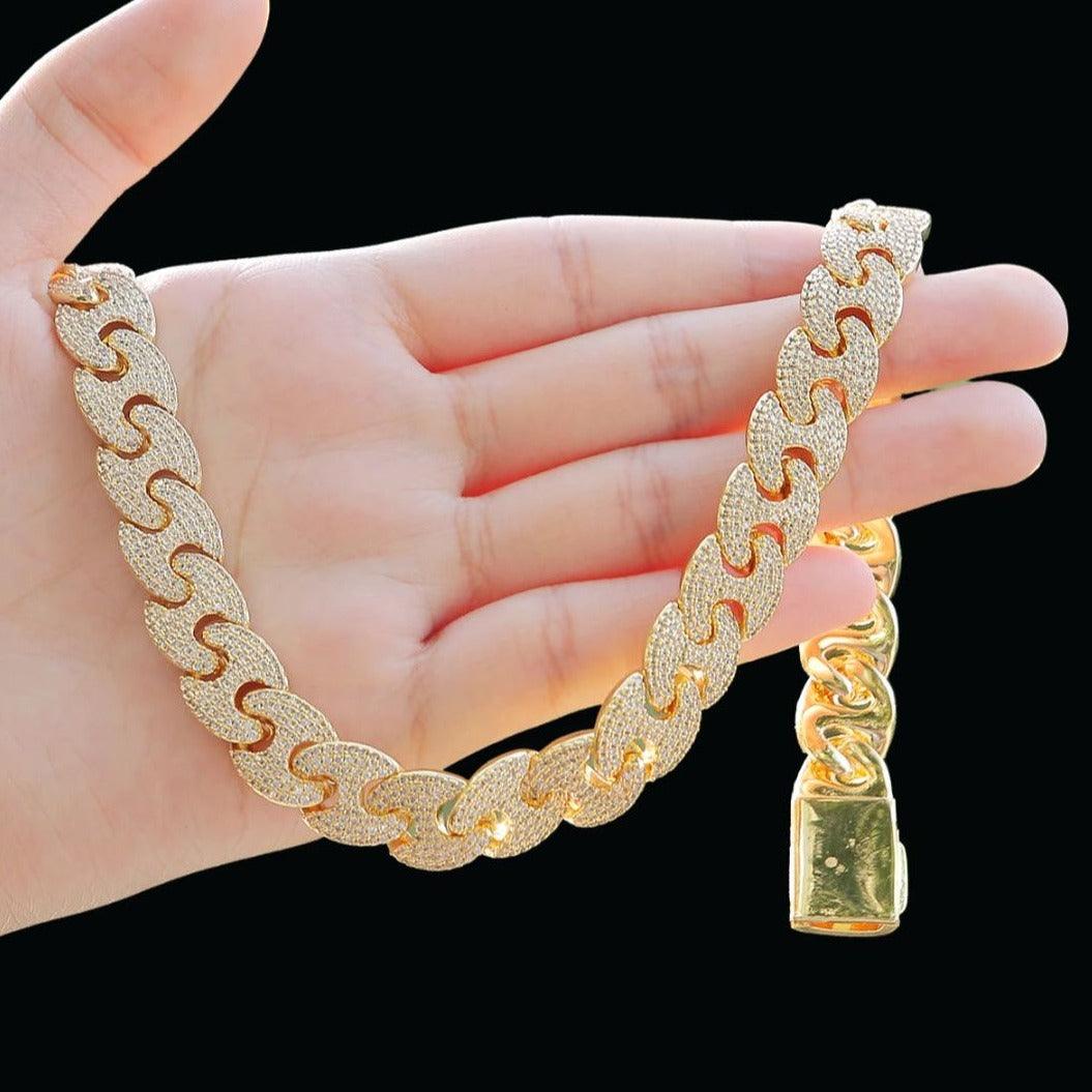 14MM Miami Cuban Iced Out Diamond Necklace Chain