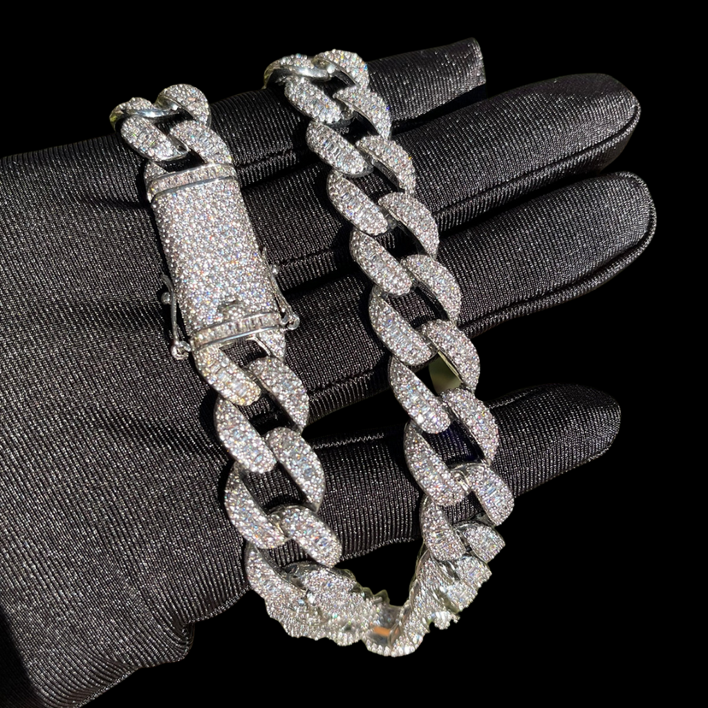 14MM Classy Prong Setting Iced Out Diamond Necklace Chain