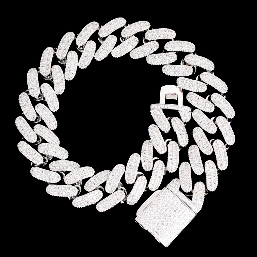 25MM BIG VVS Link Iced Out Diamond Necklace Chain