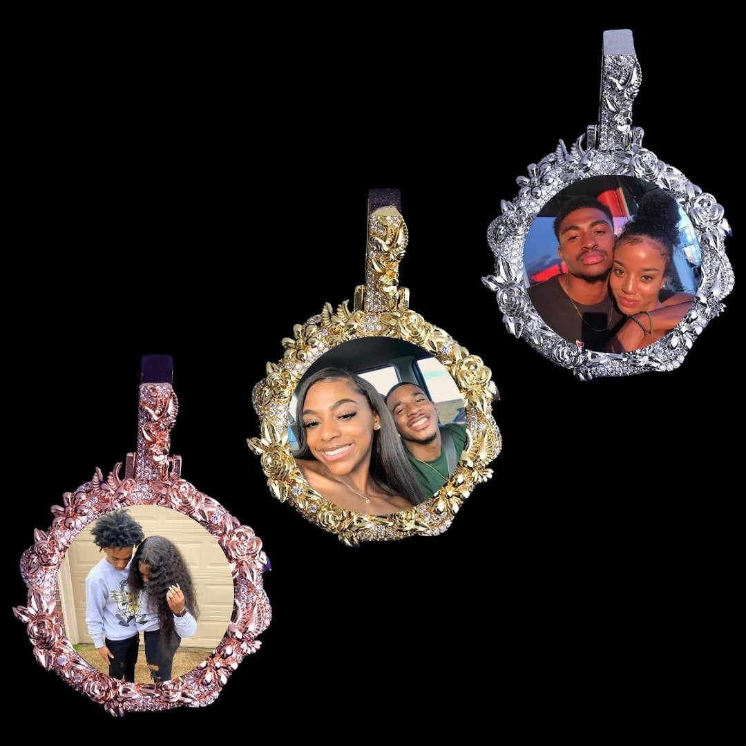 NEW | Floral Frame Custom Photo Picture Pendant Necklace