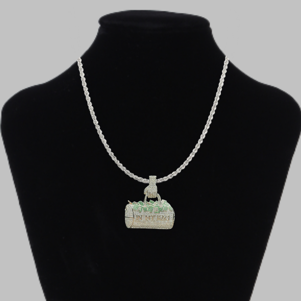 In My Bag Iced Out Letter Diamond Pendant Necklace