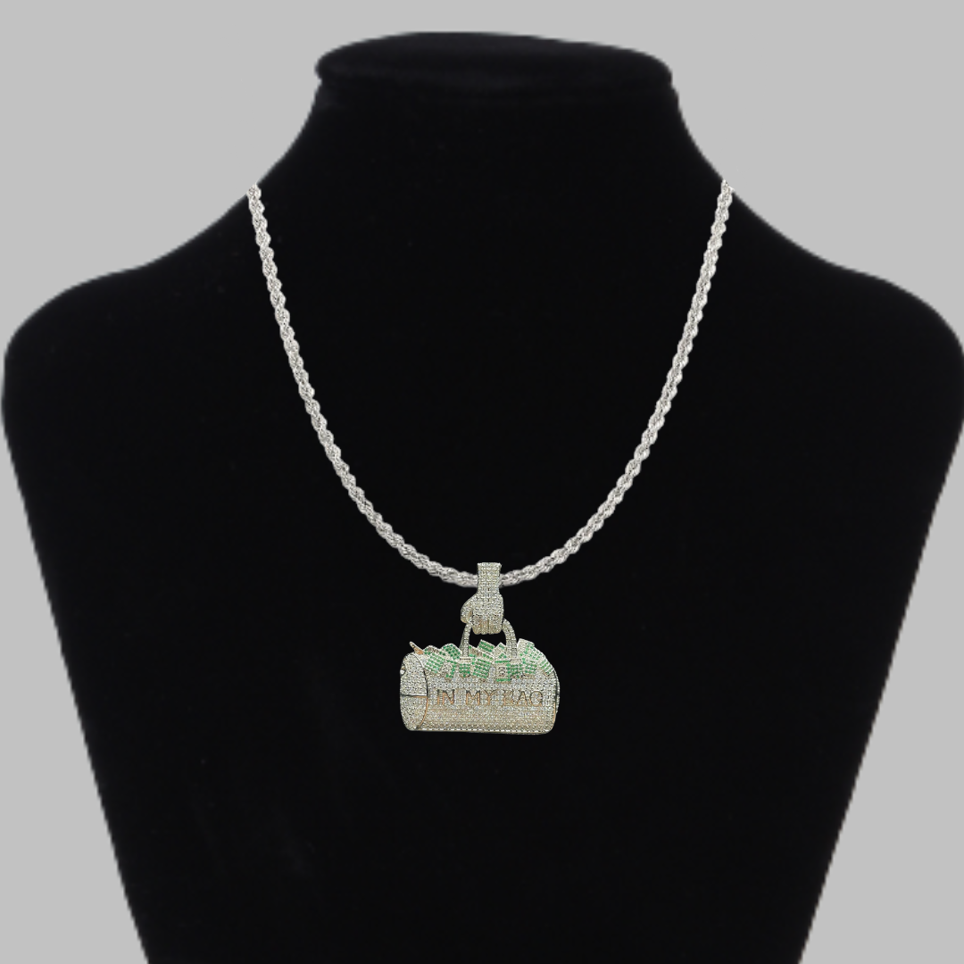 In My Bag Iced Out Letter Diamond Pendant Necklace