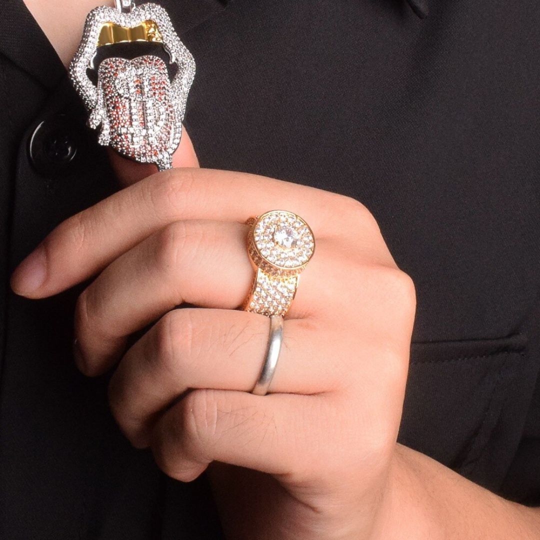 Tennis Cut Round Iced Out Diamond Ring