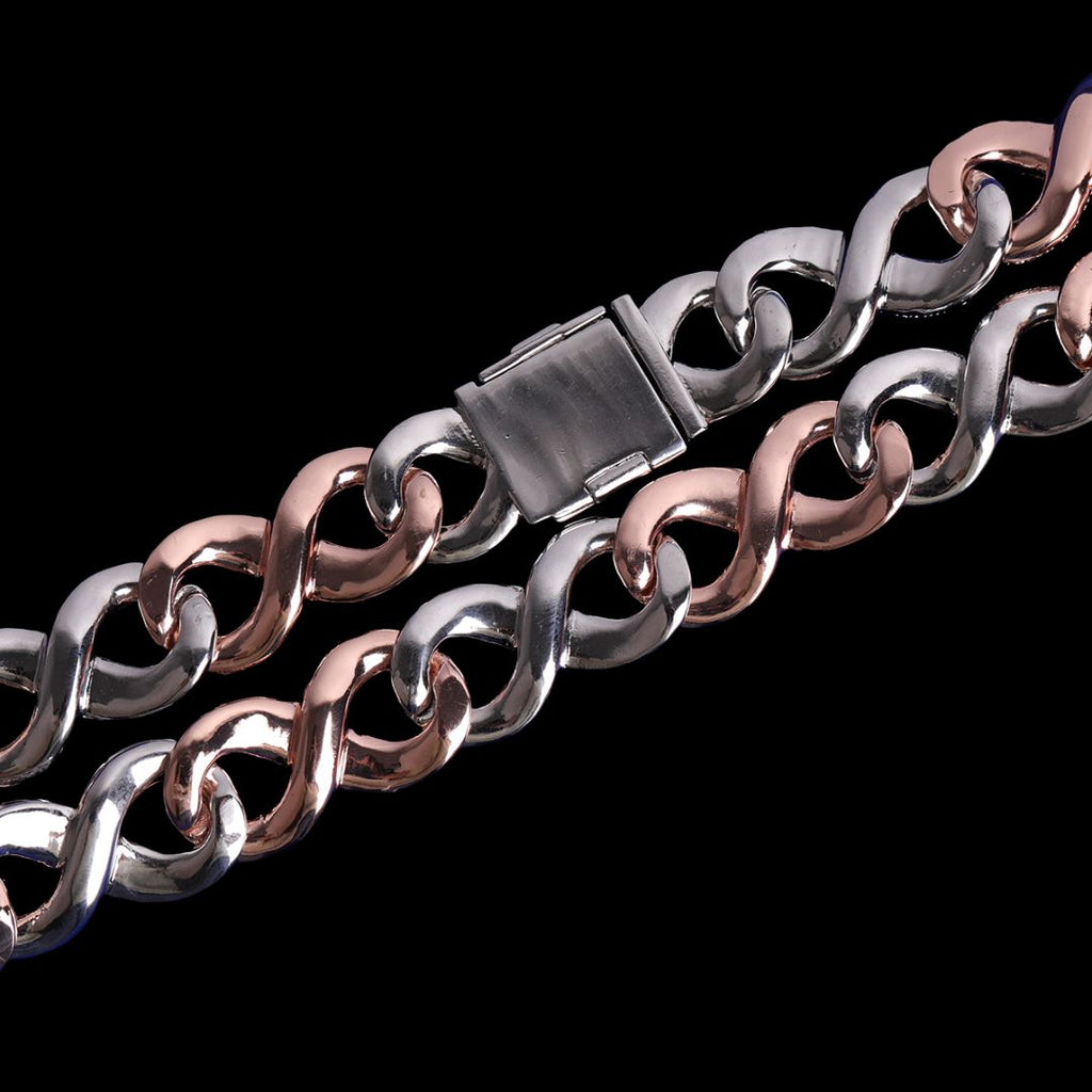 20MM Two Tone Infinity Iced Out Diamond Necklace Chain