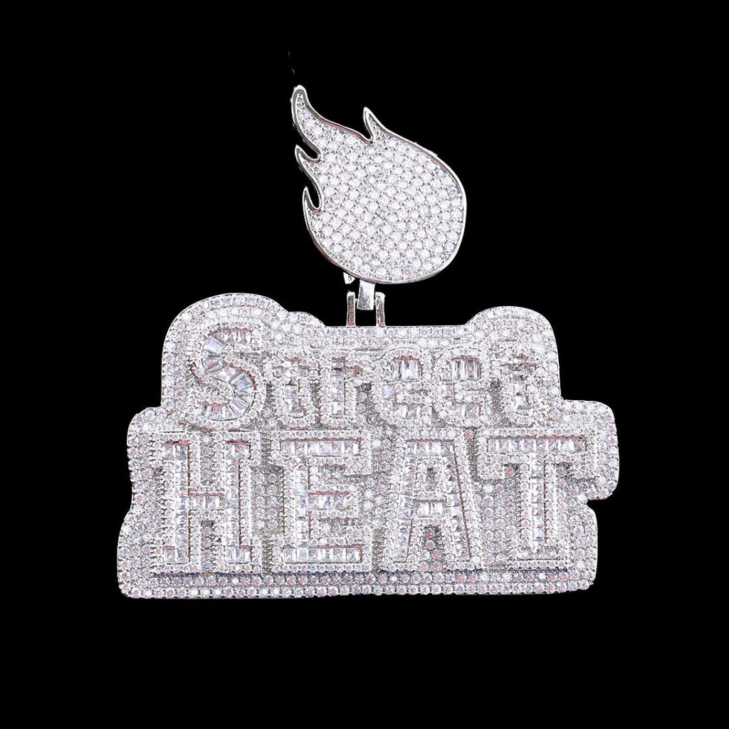 Street Heat Iced Out Diamond Pendant Necklace