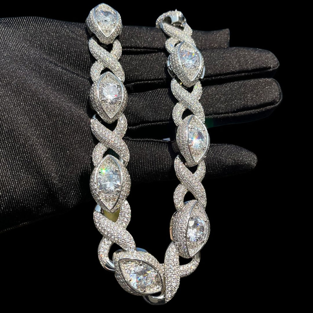 20MM Diamond Eyes Infinity Linked Iced Out Diamond Necklace Chain