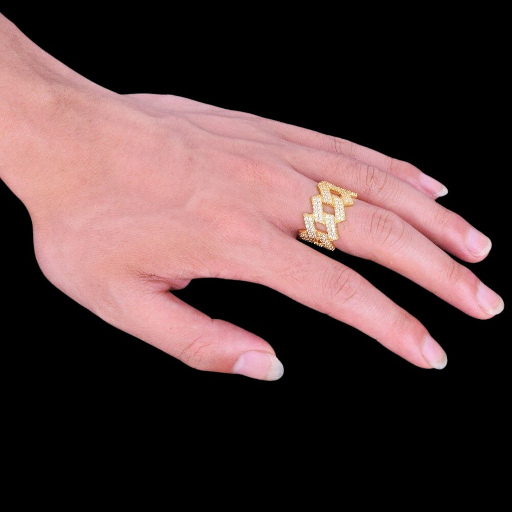 Crown Miami Cuban Link Iced Out Diamond Ring