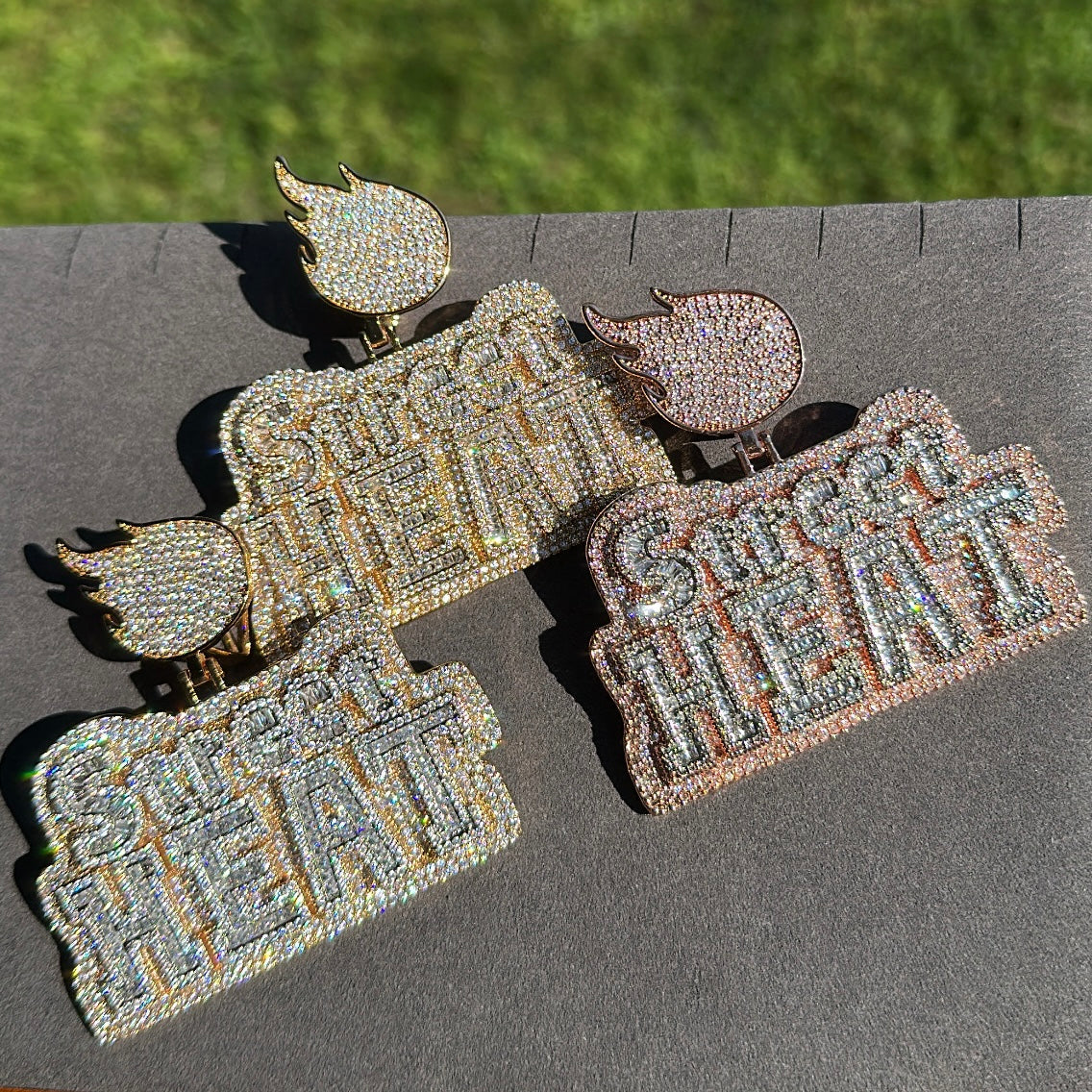 Street Heat Iced Out Diamond Pendant Necklace