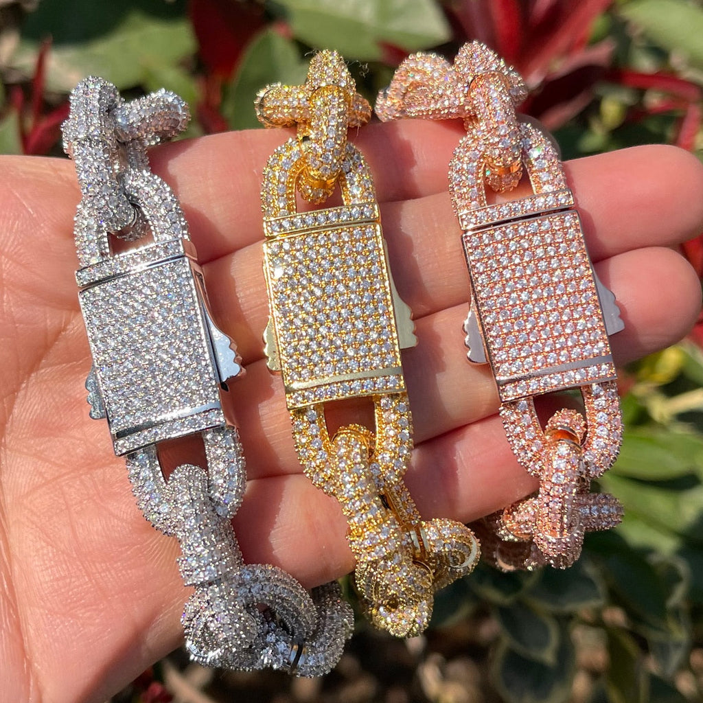 11MM Cuban Box Link Iced Out Diamond Bracelet