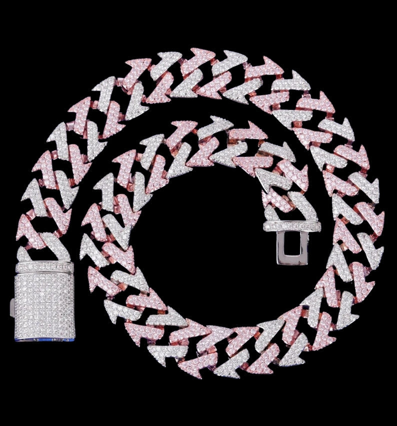15MM Lightning Link Iced Out Diamond Necklace Chain