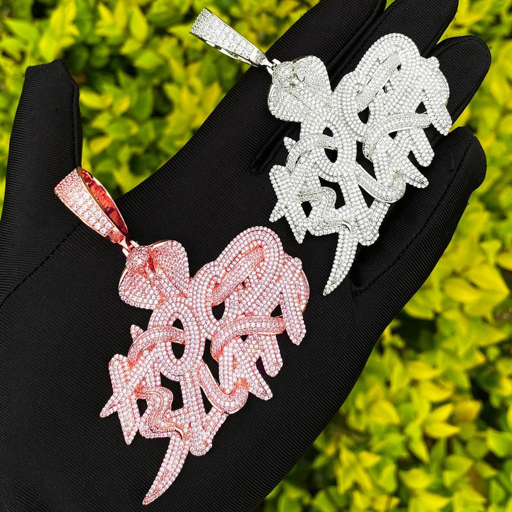 Cobra Hood Slatt Iced Out Diamond Pendant Necklace