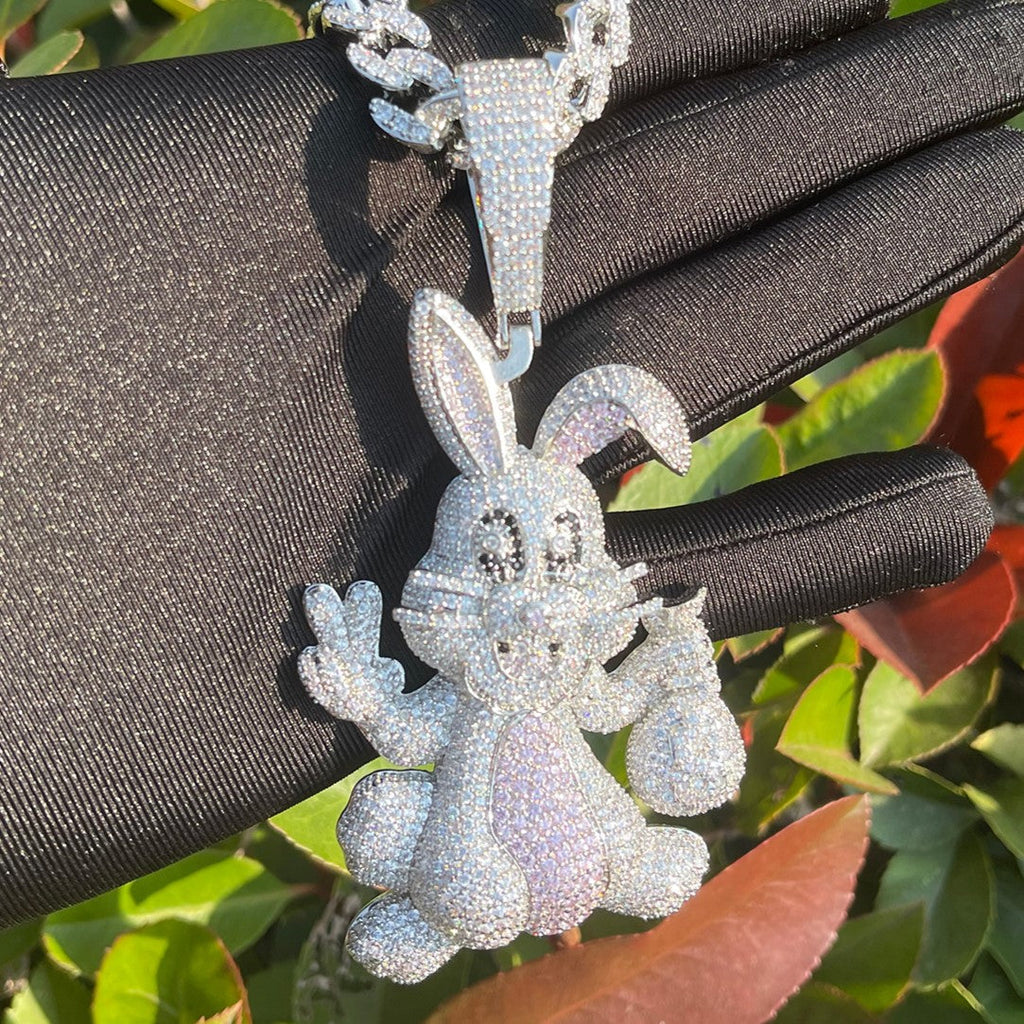 Rabbit Iced Out Diamond Pendant Necklace